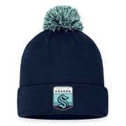 Men's Fanatics Deep Sea Blue Seattle Kraken 2023 NHL Draft Cuffed Knit Hat with Pom